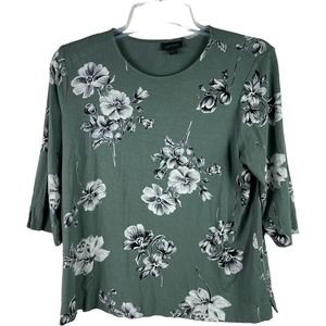J. Jill Green Floral top Size L